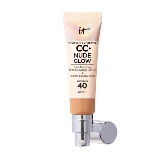It Cosmetics Cc+ Nude Glow Spf 40 Base de maquillaje de cobertura media ofrece efecto glow para piel más luminosa e hidratada