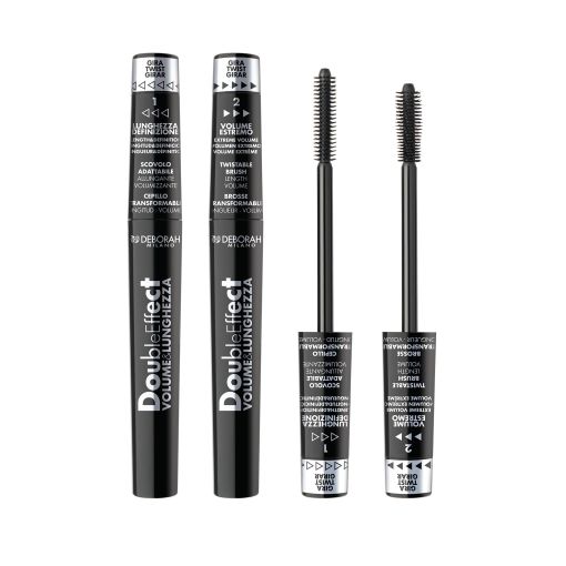 Deborah Milano Double Effect Volume & Lunghezza Máscara de pestañas con aplicador innovador y un activo para hidratar y reforzar