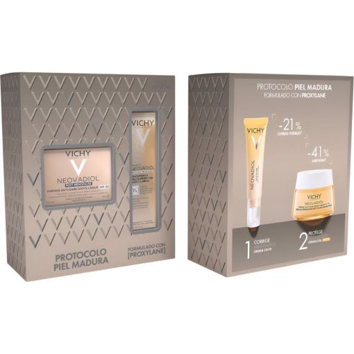 Vichy Neovdiol Post-Menopause Pack Especial Estuche Tratamiento facial antimanchas responde a las necesidades de la piel en la peri y postmenopausia