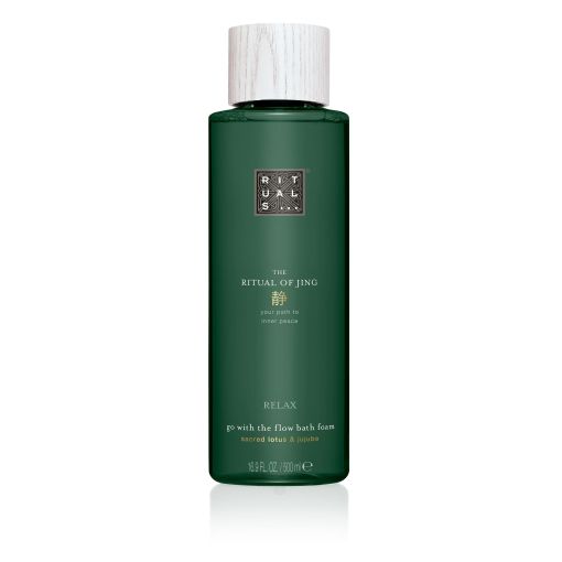 Rituals The Ritual Of Jing Relax Go With The Flow Bath Foam Gel de baño espumoso y relajante con fragancia de loto sagrado y jinjolero 500 ml