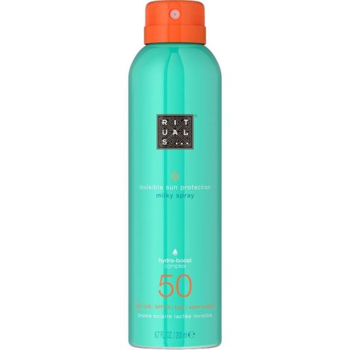 Rituals The Ritual Of Karma Sun Protection Milky Spray Spf 50 Leche solar resistente al agua de absorción rápida y no pegajosa bronceado radiante 200 ml