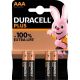 Duracell Pilas Aaa Plus Pilas alcalinas multiusos idóneas para dispositivos de uso cotidiano lr03/mn 2400 blister 4 uds