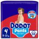Dodot Pants Pañal-Braguita 9-15 Kg Talla 4 Pants antifugas ultraabsorbente con cintura elástica y ajuste 350º  hasta 12 horas de protección 33 uds
