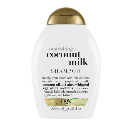 Ogx Cononut Milk Shampoo Champú fortalecedor ofece hidratación y suavidad con coco para cabello seco y dañado