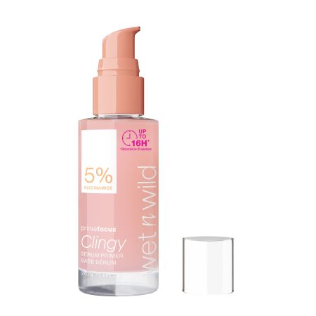 Wet N Wild Prime Focus Clingy Serum Primer Prebase de maquillaje con niacidamina y glicerina ilumina y ofrece acabado de rocóo hasta 6 horas