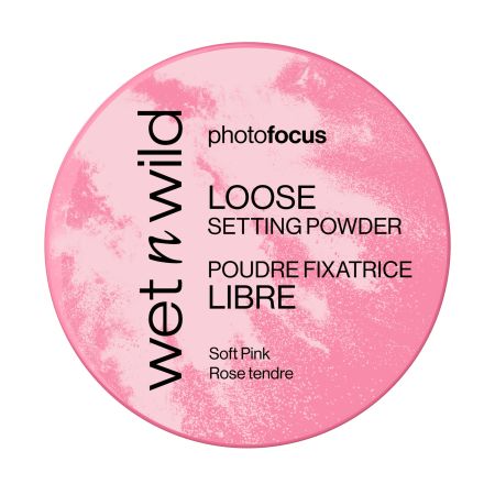 Wet N Wild Photo Focus Loose Setting Powder Polvos sueltos fijadores de textura ligera difuminan imperfecciones y reducen brillos ofreciendo un radiante tono rosado