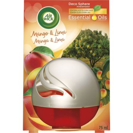 Air Wick Active Fresh Mango & Lima Difusor Continuo Ambientador automático para hogar y coche con aceites esenciales frescor y fragancia 14 horas 75 ml