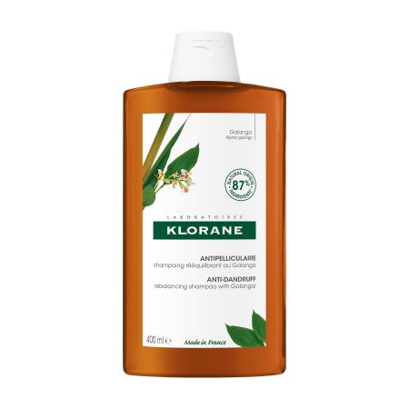 Klorane Champú Galanga Champú reequilibrante anticaspa para cuero cabelludo calmado y purificado 400 ml
