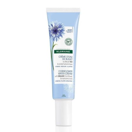 Klorane Cornflower Water Cream With Organic Cornflower & Hyaluronic Gel crema al agua facial hidrata redensifica e ilumina 30 ml