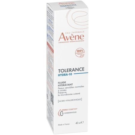 Avène Tolerance Hydra-10 Fluide Hydratant Fluido facial hidrata intensamente y respeta la piel 48 horas 40 ml