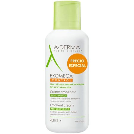 A-Derma Exomega Control Emollient Cream Precio Especial Bálsamo corporal emoliente enriquecido estéril y sin conservantes 400 ml