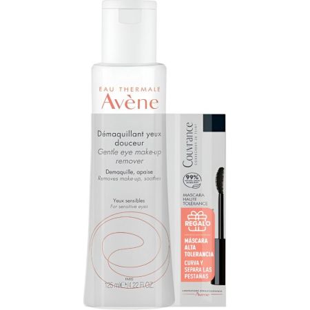 Avène Démaquillant Yeux Doceur+Mini Máscara Haute Tolérance Gratis Pack regalo limpiador suave y calmante desmaquilla después de haber curvado y separado tus pestañas