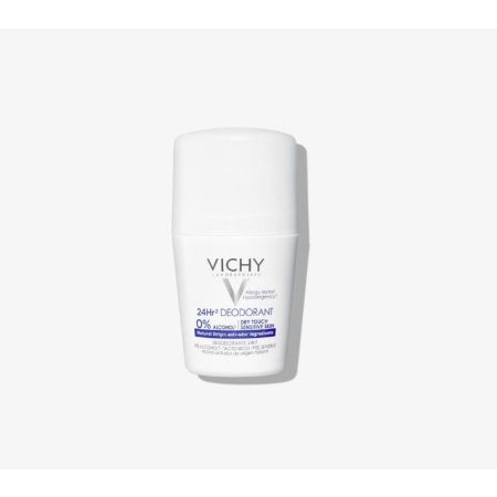 Vichy Déodorant 24h Toucher Sec Desodorante Roll-On Desodorante sin sales de aluminio 24 horas hipoalergénico 50 ml