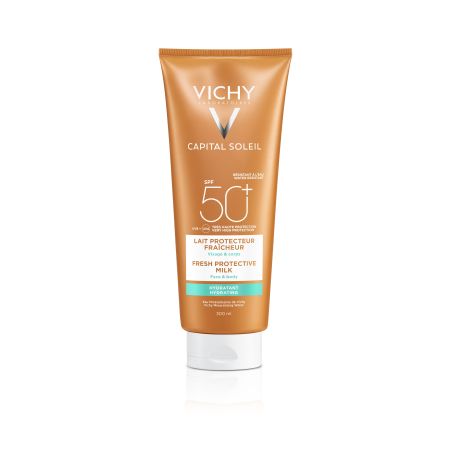 Vichy Capital Soleil Lait Protecteur Fraîcheur Spf 50+ Protector solar ayuda a proporcionar un bronceado luminoso y homogéneo 300 ml