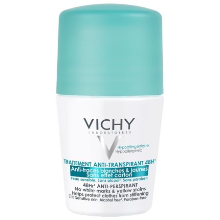 Vichy Traitement Anti-Transpirant 48h Desodorante Roll-On Desodorante antitranspirante antimarcas 48 horas 50 ml