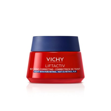 Vichy Liftactiv Retinol B3 Tone Correcting Crema de noche antimanchas combina 2 potentes activos piel regenerada y radiante 50 ml