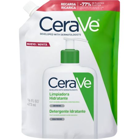 Cerave Limpiadora Hidratante Recarga Limpiador facial hidratante restaura la barrera protectora y retiene la humedad para 24 horas de frescor 473 ml