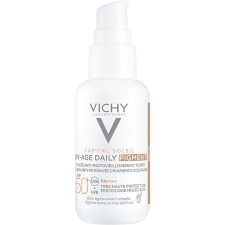 Vichy Capital Soleil Uv-Age Daily Pigment Fluide Teinté Spf 50+ Fluido solar facial con color antifotoenvejecimiento previene manchas y arrugas 40 ml