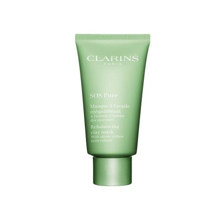 Clarins Sos Pure Masque Á L'Argile Rééquilibrant Mascarilla de arcilla reequilibrante piel suave y radiante con extracto de laurel de fleischer 75 ml