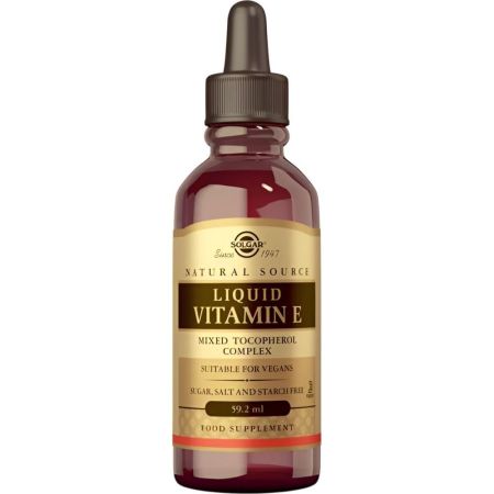 Solgar Liquid Vitamin E Complemento Alimenticio Complemento alimenticio contribuye a la protección de las células frente al daño oxidativo 59,2 ml