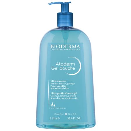 Bioderma Atordem Gel Douche Ultra-Doceur Gel de ducha para limpieza suave sin jabón alivia protege y garantiza tolerancia cutánea 1000 ml