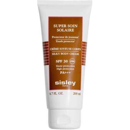 Sisley Super Soin Solaire Silky Body Cream Spf 30 Protector de juventud protege el adn celular del estrés oxidativo 200 ml