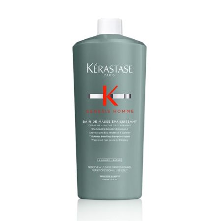 Kerastase Genesis Homme Bain De Masse Épaissisant Tratamiento diario previene la caída del cabello desde la raíz reduciéndola en 6 semanas