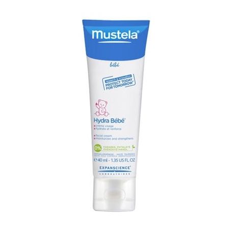 Mustela Hydra Bébé Facial Cream Crema hidratante facial refuerza la barrera aguacate bio para piel flexible sedosa y suave 40 ml