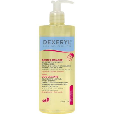 Ducray Dexeryl Aceite Limpiador Aceite limpiador hidratate suave calma y relipidiza la piel eliminado el 100% del picor en 15 días 500 ml