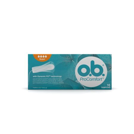 O.B. Tampones Procomfort Super Tampones sin aplicador para obtener una protección fiable y cómoda 16 uds