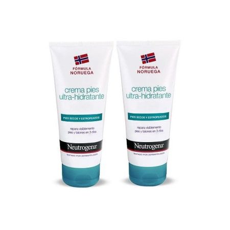 Neutrogena Crema Pies Ultra-Hidratante Duplo Crema hidratante y reparadora para pies secos y estropeados 2x100 ml