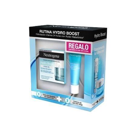 Neutrogena Hydro Boost Crema-Gel+Hydro Boost Contorno De Ojos Gratis Pack regalo antifatiga sin perfumes aporta suavidad y elasticidad con ácido hialurónico