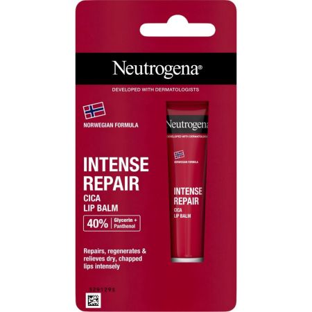 Neutrogena Intense Repair Cica Lip Balm Bálsamo reparador para una hidratación inmediata de nariz y labios proporciona alivio y protección 15 ml