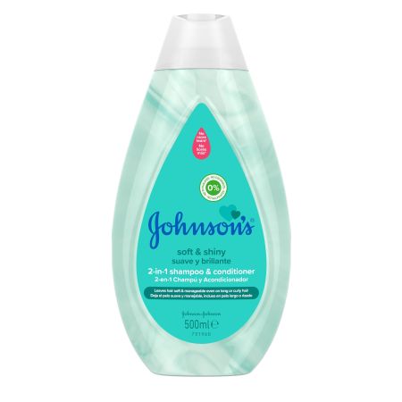 Johnson'S Suave Y Brillante 2-In-1 Champú Y Acondicionador Champú y acondicionador limpia hidrata y acondiciona el cabello delicado 500 ml