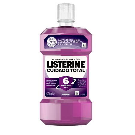 Listerine Cuidado Total Enjuague Bucal Colutorio garantiza limpieza y protección completa aportando 6 beneficios para la salud dental