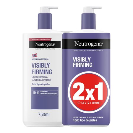 Neutrogena Visibly Firming Loción Corporal 2x1 Formato Especial Loción corporal hidratante mejora la elasticidad piel más suave y firme 72 horas 2x400 ml