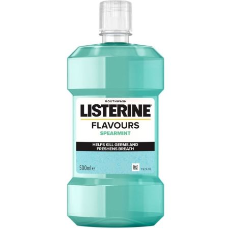Listerine Colutorio Flavours Spearmint Colutorio para dientes más fuertes y encías más sanas sabor menta verde 500 ml