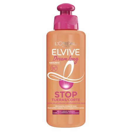 Elvive Dream Long Stop Tijeras Crema Sin Aclarado Acondicionador protege de roturas y puntas abiertas aporta brillo y facilita el peinado para cabello largo o dañado 200 ml