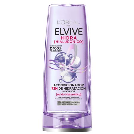 Elvive Hidra [Hialurónico] Acondicionador Acondicionador rellena la fibra capilar con ácido hialurónico 72 horas de hidratación para cabello deshidratado 300 ml