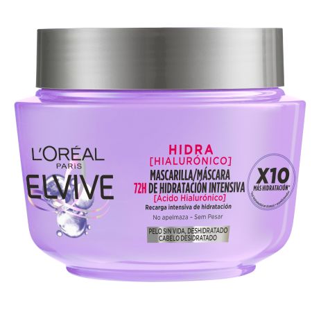 Elvive Hidra [Hialurónico] Mascarilla Mascarilla rellena la fibra capilar con ácido hialurónico 72 horas de hidratación para cabello deshidratado 310 ml