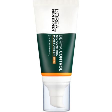 L'Oreal Men Expert Derma Control Oil-Control Moisturiser Spf30 Crema hidratante de fórmula cremosa y ligera reduce grasa y cuida del acné e imperfecciones 40 ml