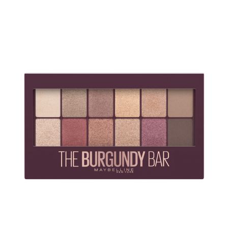 Maybelline The Burgundy Bar Paleta Paleta de sombras de ojos colores nudes granates y cerezas para infinitos looks 12 tonos