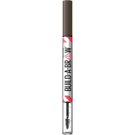 Maybelline Build A Brow 2-In-1 Brow Pen Lápiz de cejas con cepillo de punta fina y trazo suave para un acabado natural perfecto y definido