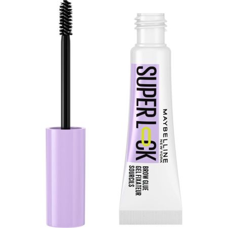 Maybelline Super Lock Brow Glue Gel Fixateur Soucirls Gel fijador de cejas ofrece un acabado esculpido transparente y no pegajoso 24 horas