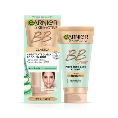 Garnier Skin Active Bb Cream Clásica Spf 15 Crema hidratante con color unifica corrige e ilumina 24 horas 50 ml