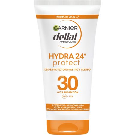 Delial Hydra 24h Protect Leche Protectora Spf 30 Leche solar facial y corporal resistente al agua hidratante y no grasa con manteca de karité
