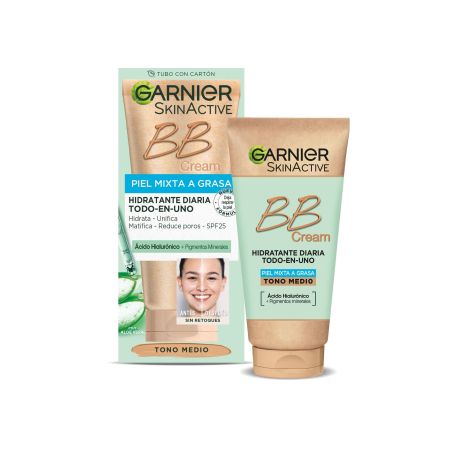 Garnier Skin Active Bb Cream Piel Mixta A Grasa Spf 25 Crema hidratante con color hidrata unifica y matifica para piel mixta y grasa 24 horas