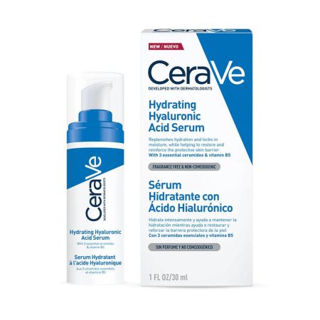 Cerave Sérum Hidratante Con Ácido Hialurónico Sérum hidratante no graso de rapida absorción y sin perfume con ácido hialurónico 24 horas 30 ml