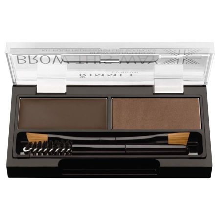 Rimmel London Look Up Eyeshadow Palette Paleta de sombras de cejas con cepillos profesionales para una aplicación precisa