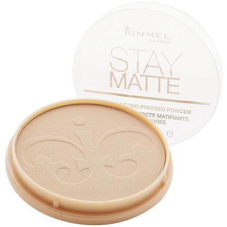 Rimmel London Stay Matte Long Lasting Pressed Powder Polvos compactos matificantes con naturales minerales para un acabado impecable